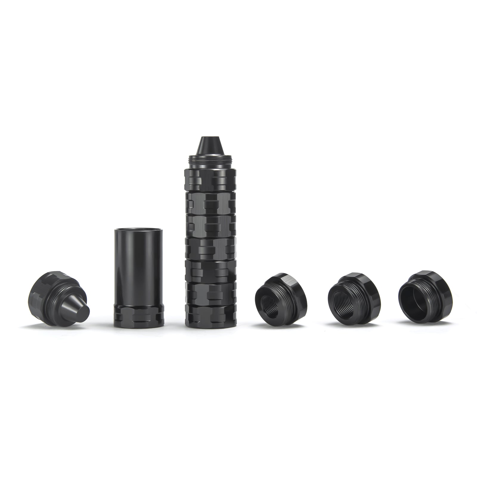 Stainless Steel Modular Solvent Trap .22 | Two End Caps 1/2x28+5/8x24 