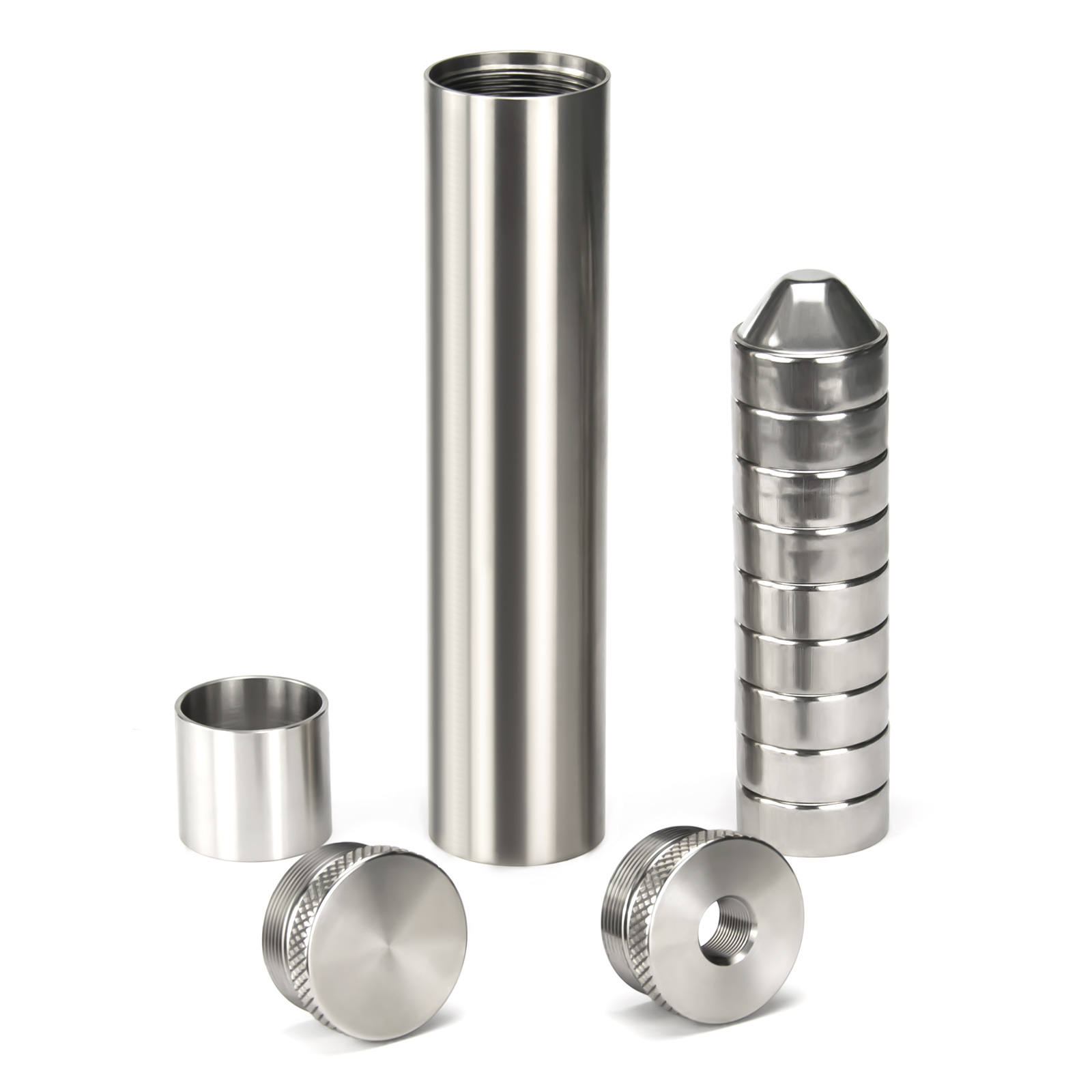 Titanium Solvent Trap - 1/2x28 or 5/8x24 Thread - 9mm 22lr -7 Inch